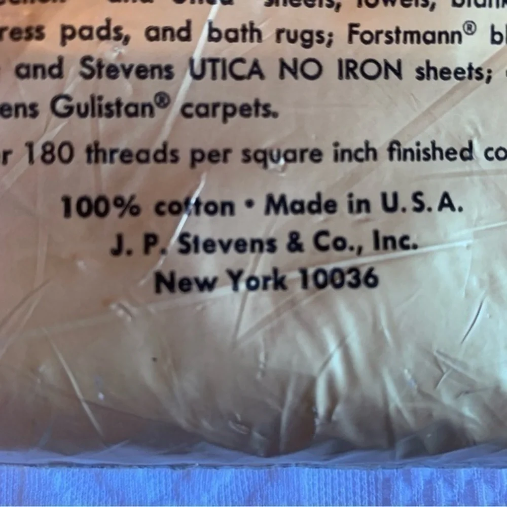Vintage NWT Stevens White Ultica Percale 100% Cotton Full Flat Sheet‎ 81X108